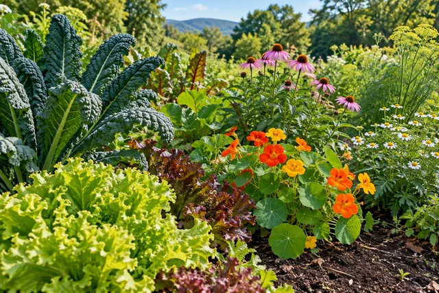 Bridgton Community Gardens — AI-generated editorial illustration