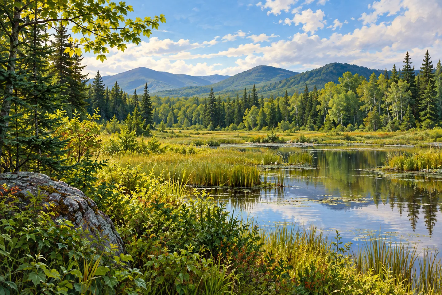 Aldrich Pond Wild Forest — AI-generated editorial illustration