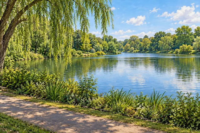 Baisley Pond Park — AI-generated editorial illustration
