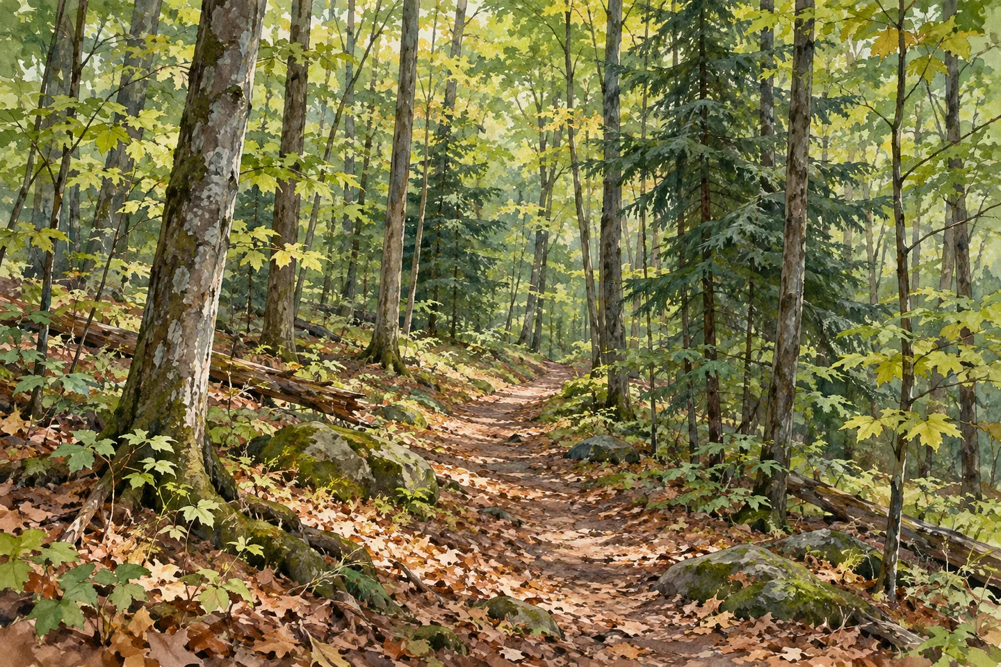 Baker School House State Forest — AI-generated editorial illustration