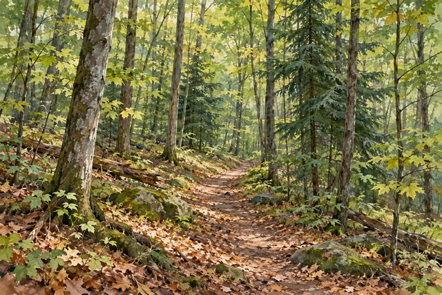 Baker School House State Forest — AI-generated editorial illustration