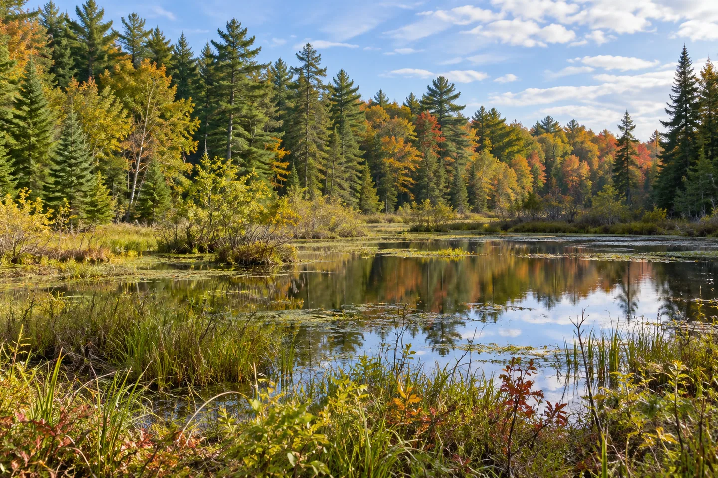 Beaver Flow State Forest — AI-generated editorial illustration