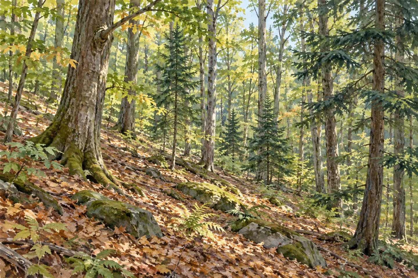 Blenheim Hill State Forest — AI-generated editorial illustration