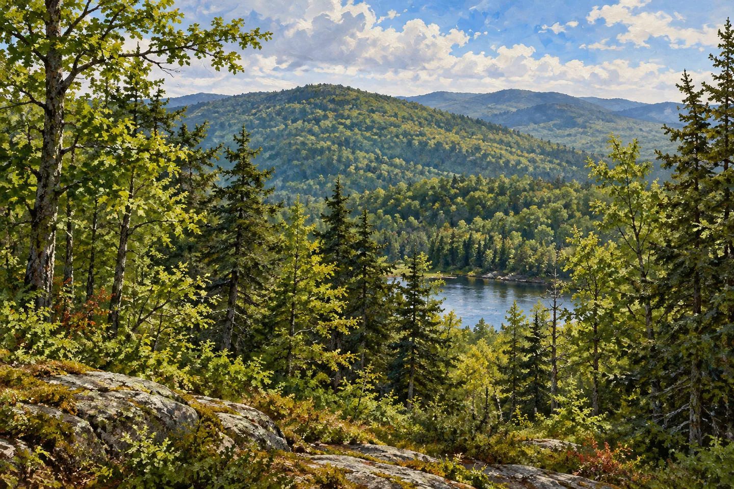 Blue Mountain Wild Forest — AI-generated editorial illustration