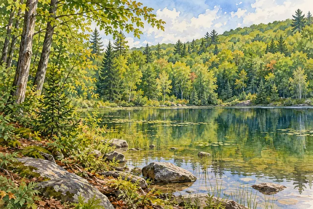 Burnt-Rossman Hills State Forest — AI-generated editorial illustration
