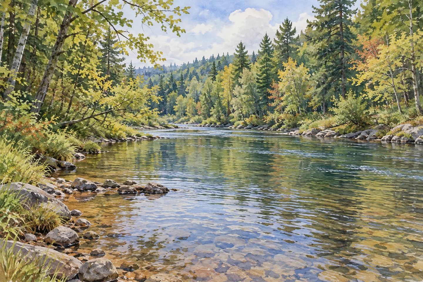 Deer River State Forest — AI-generated editorial illustration