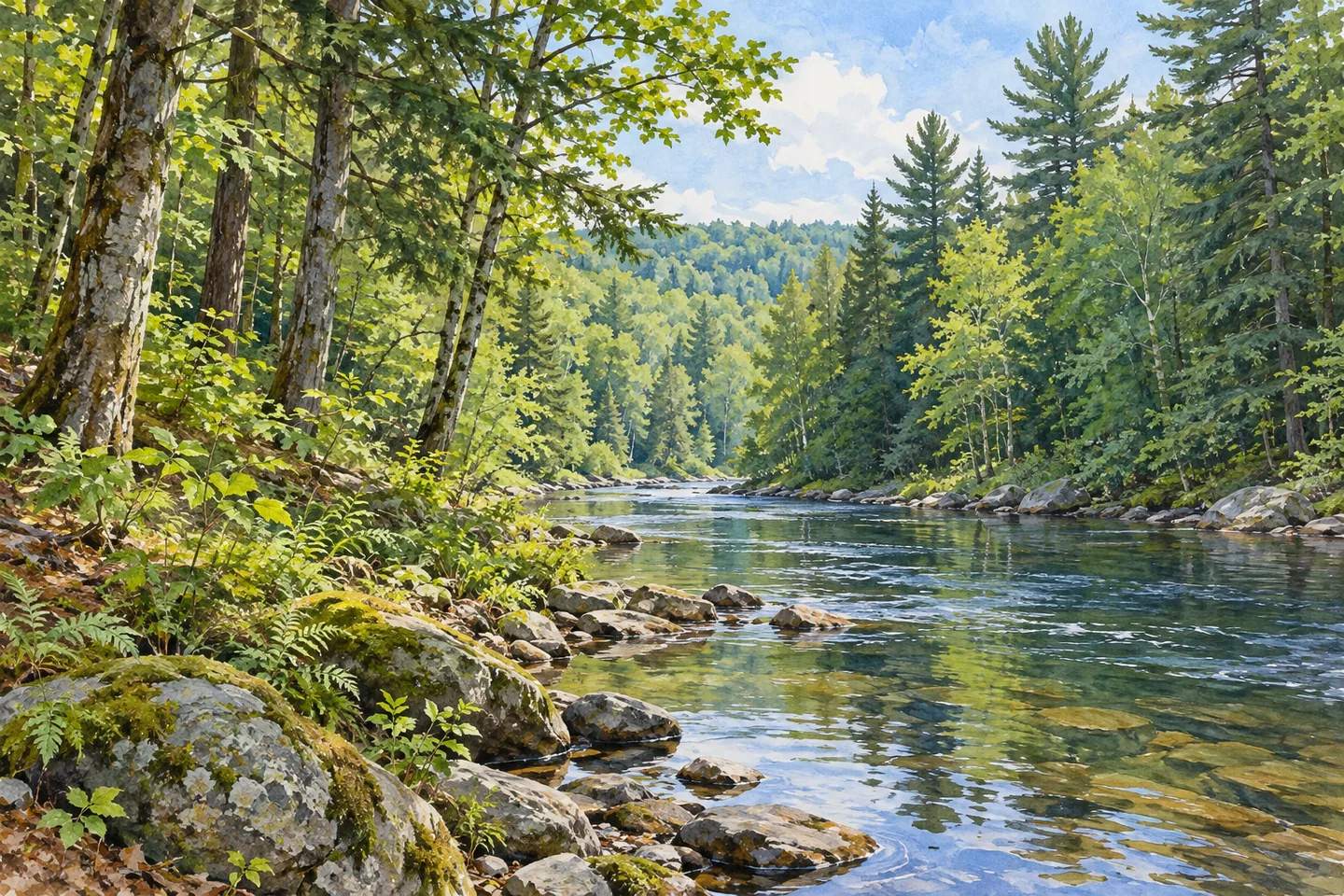 Downerville State Forest — AI-generated editorial illustration