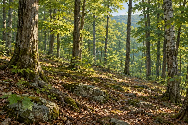 Elm Ridge Wild Forest — AI-generated editorial illustration
