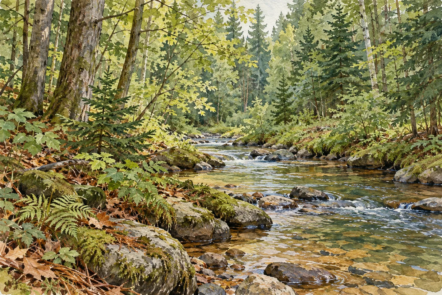 Orebed Creek State Forest — AI-generated editorial illustration