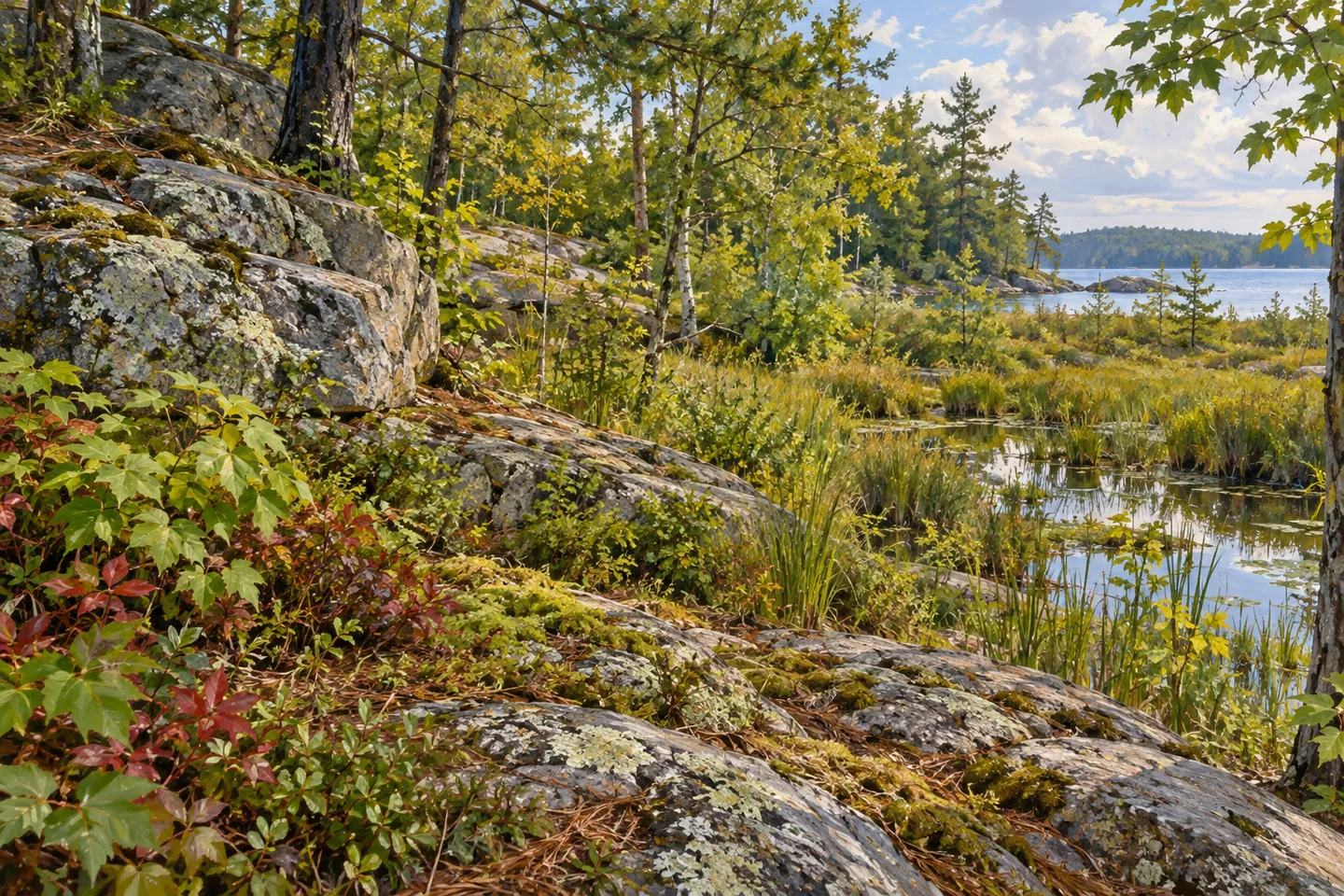 Sand Bay State Forest — AI-generated editorial illustration
