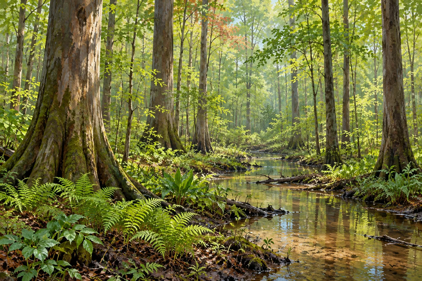 Shu Swamp Preserve — AI-generated editorial illustration