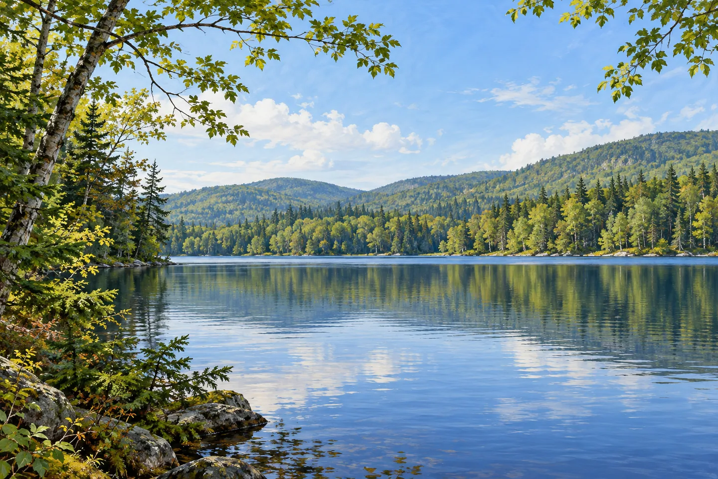 Taylor Pond Wild Forest — AI-generated editorial illustration